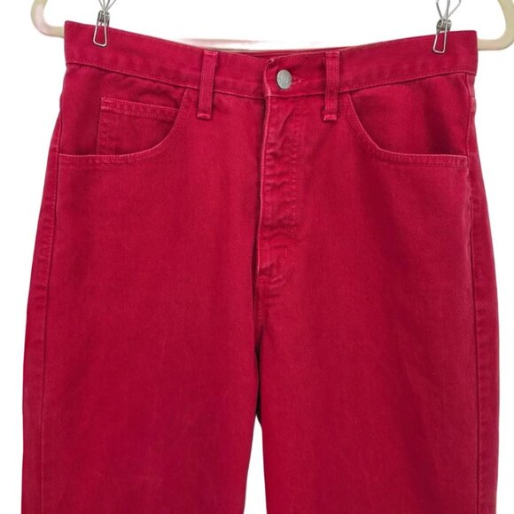 Vintage Guess Womens 31 Jeans High Rise Red Denim Barrel Mom Made In USA 1990s - Picture 2 of 12